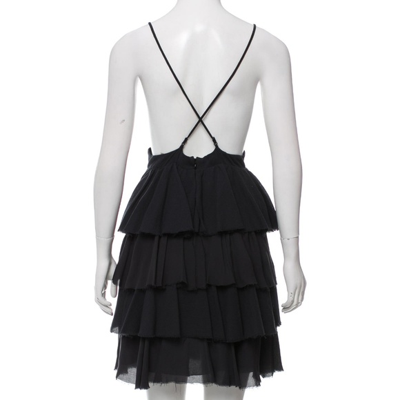Alice + Olivia Black Tiered Party Dress - Picture 7 of 7